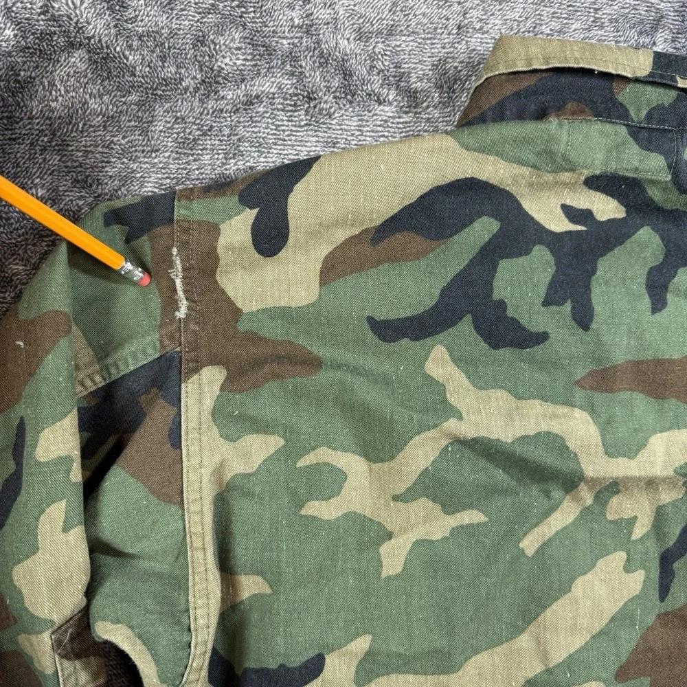 VTG US Army Coat Woodland Camo Combat Jacket BDU Extra Small Regular Military